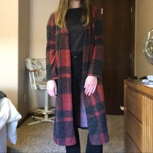 Buffalo Plaid Cardigan Duster